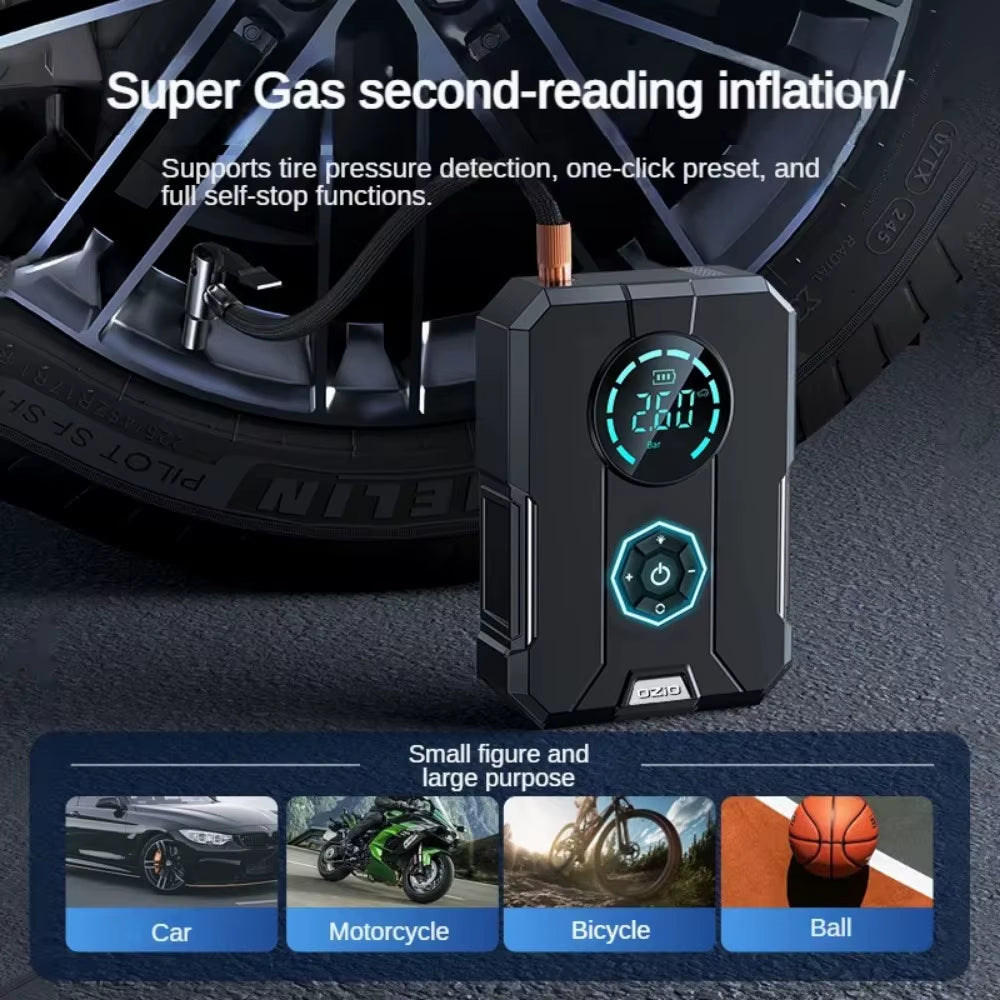 4 in 1 Car Jump Starter Air Pump Power Bank Portable Air Compressor Cars Battery Starters Starting Auto Tyre Inflator